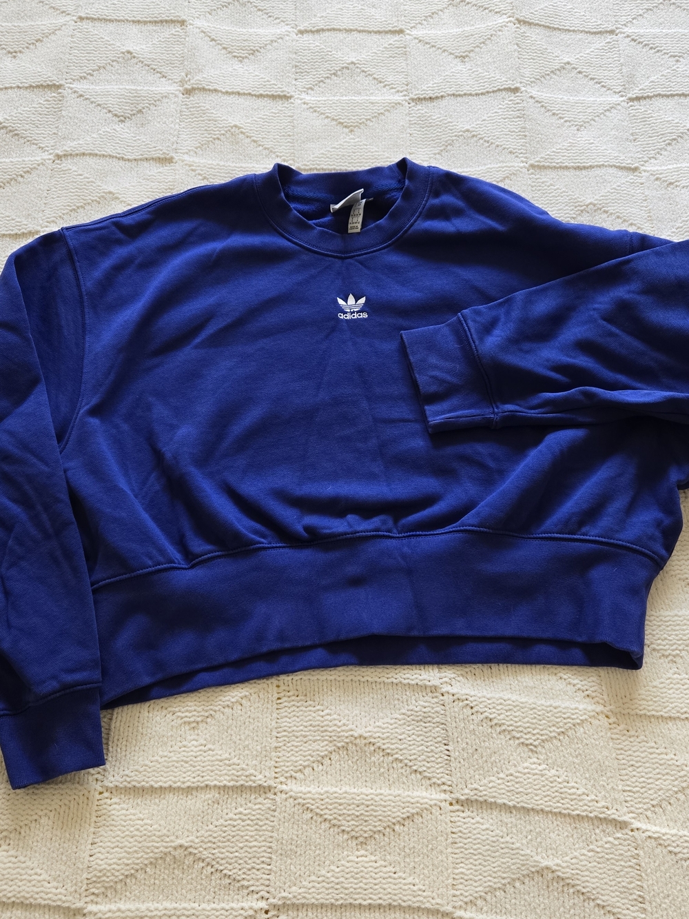 Adidas Originals Royal Blue Cropped Crewneck Sweatshirt